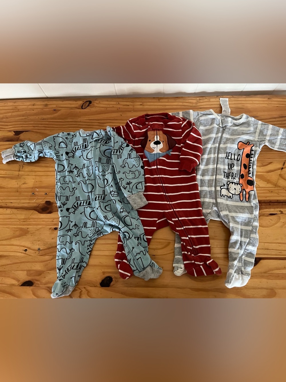 Baby Boy Sleeper 3pk Bundle 0-3 Months Gerber Carter’s Footed Pajamas
